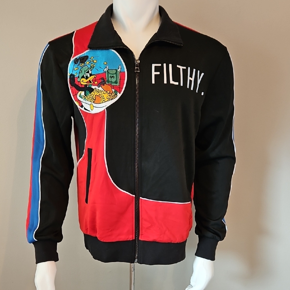 ​Makobi "Filthy" Daffy Duck Urban Track Jacket - Black & Red Colorblock